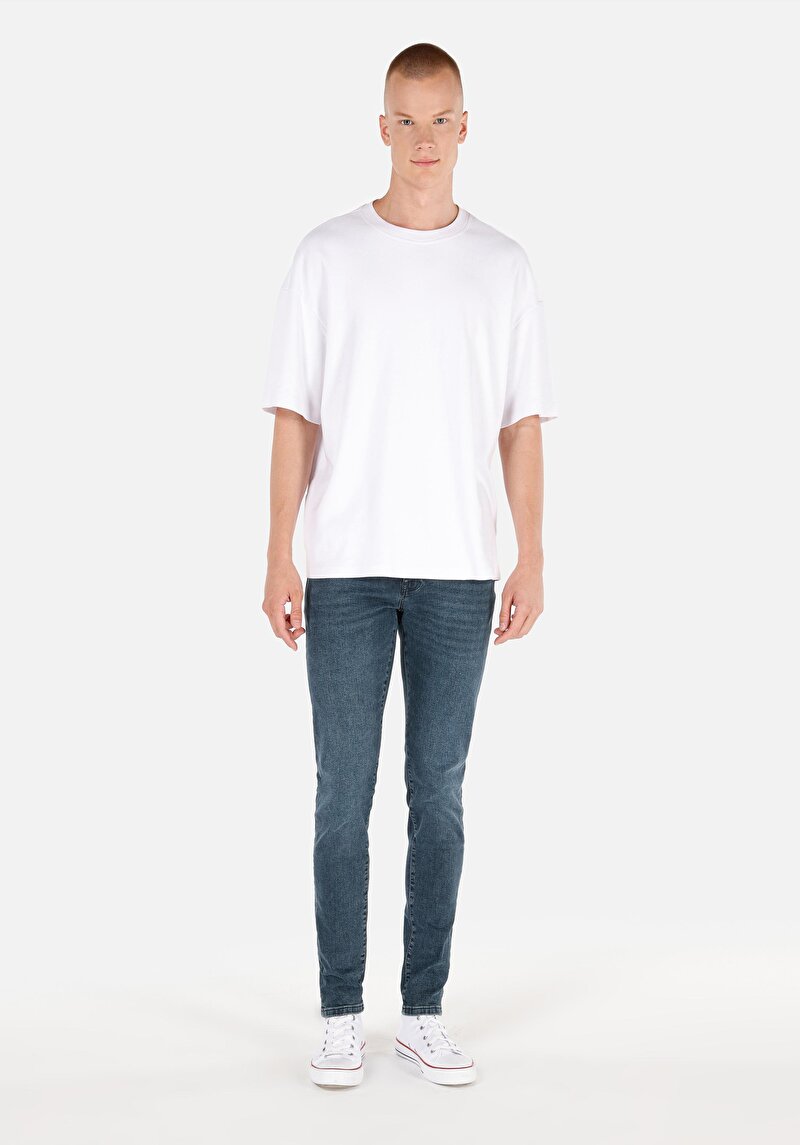 Imagine a Pantaloni De Barbati Albastru Slim Fit 041 Danny Cl1071331