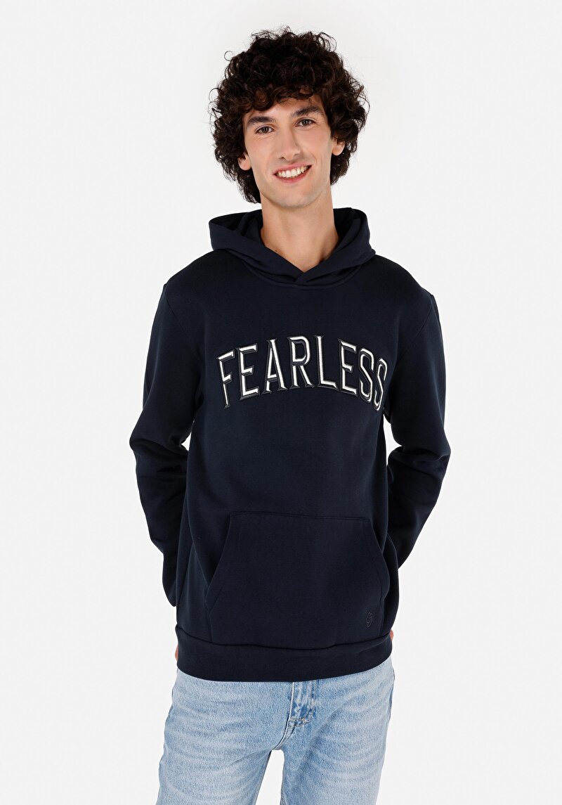 Imagine a Hanorac / Bluza De Barbati Albastru Marin Regular Fit  Cl1071441