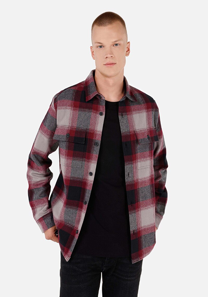 Imagine a Camasa Cu Maneca Lunga De Barbati Bordo Comfort Fit Cl1070827