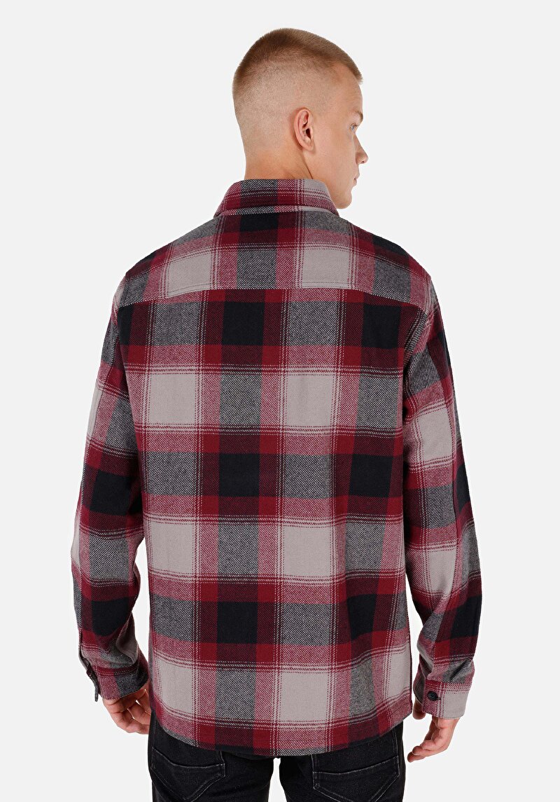 Imagine a Camasa Cu Maneca Lunga De Barbati Bordo Comfort Fit Cl1070827