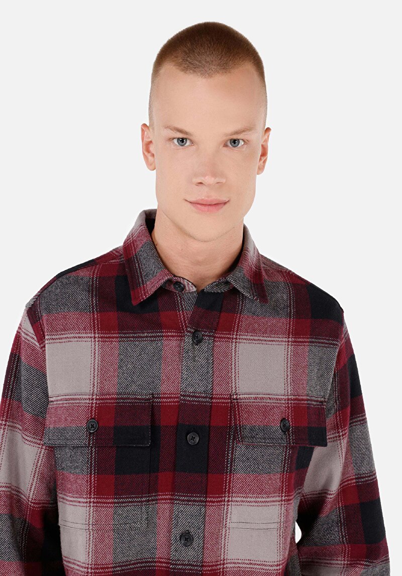 Afișați detalii pentru Camasa Cu Maneca Lunga De Barbati Bordo Comfort Fit  Cl1070827