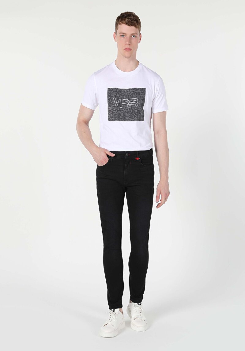 Imagine a Pantaloni De Barbati Negru Skinny Fit  Cl1060370