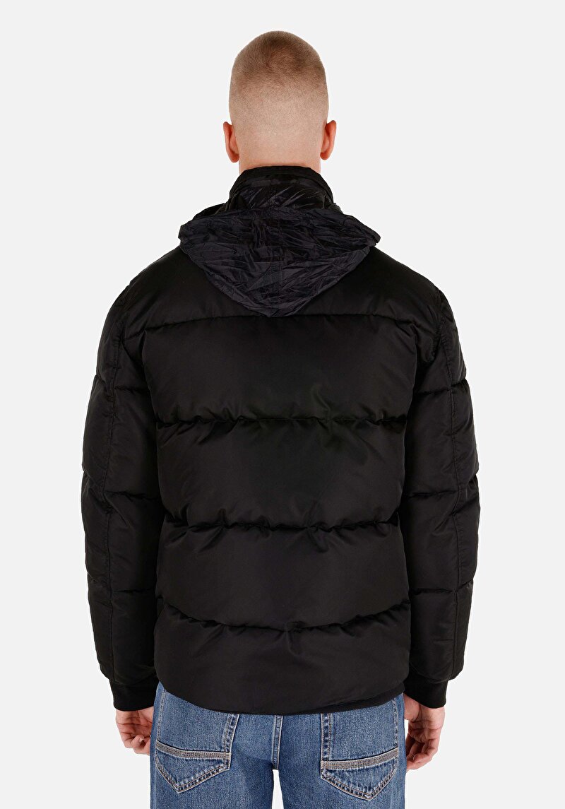 Imagine a Palton Negru Pentru Bărbați Regular Fit