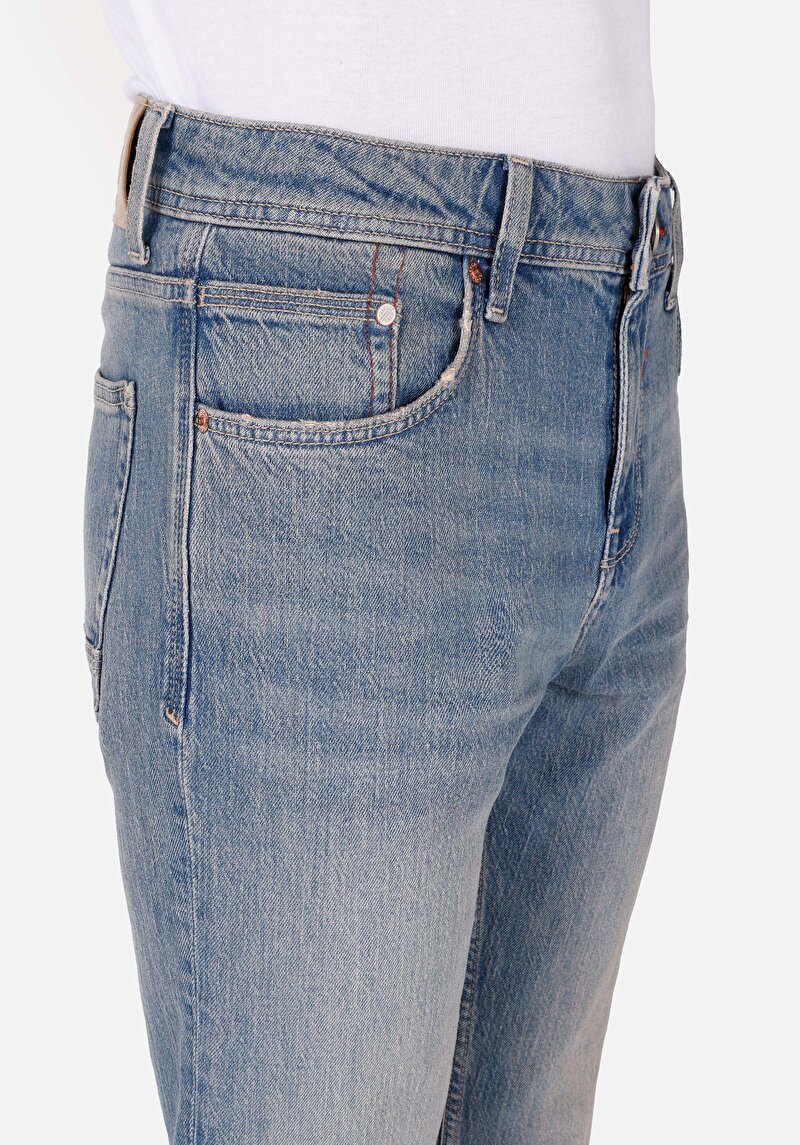 Afișați detalii pentru Pantaloni De Barbati Albastru Straight Fit 044 Karl Cl1071559