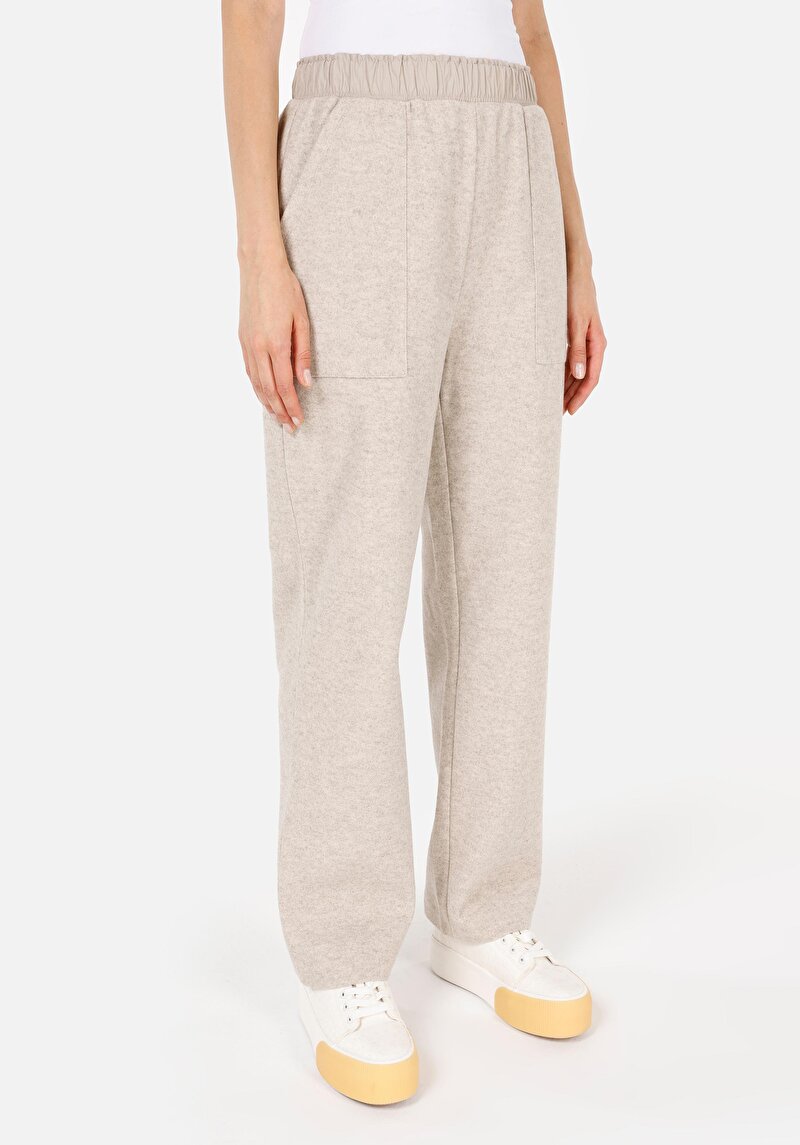 Afișați detalii pentru Regular Fit Mid Waist Pantaloni De Trening Gri Pentru Femei