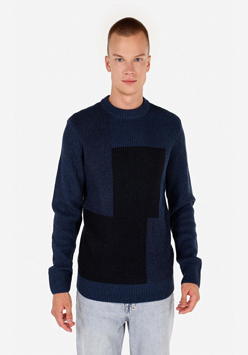 Imagine a Pulover De Barbati Albastru Marin Regular Fit Cl1070837