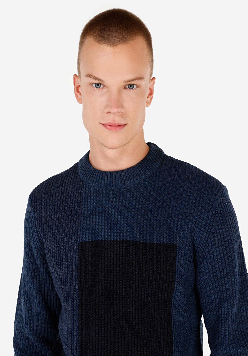 Imagine a Pulover De Barbati Albastru Marin Regular Fit Cl1070837