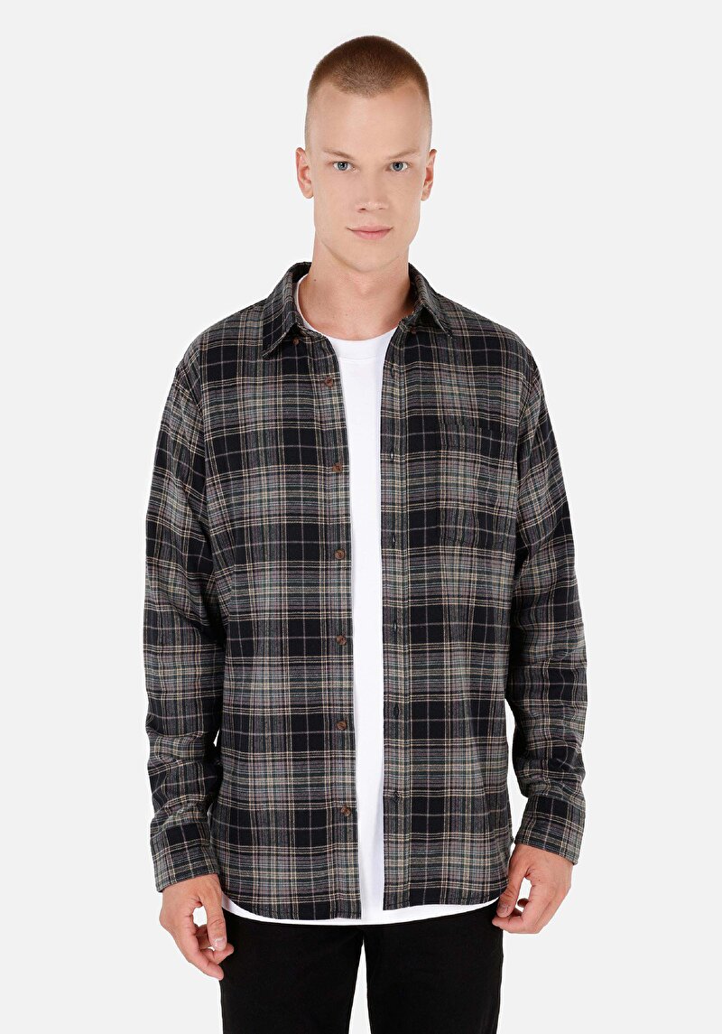 Imagine a Camasa Cu Maneca Lunga De Barbati Verde Regular Fit Cl1070842