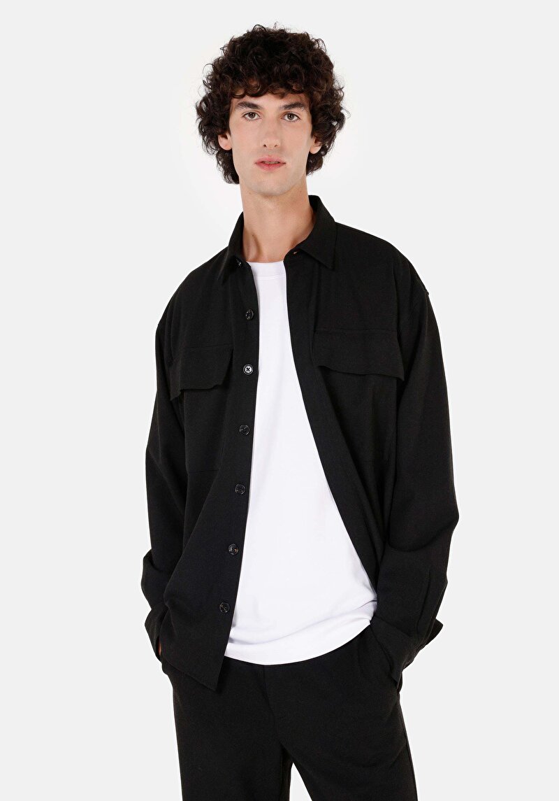 Imagine a Camasa Cu Maneca Lunga De Barbati Antracit Regular Fit  Cl1070845