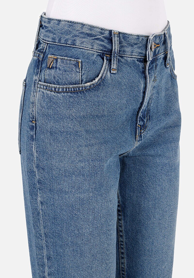 Afișați detalii pentru Pantaloni De Dama Albastru Boyfriend Fit 893 Julia Cl1070854