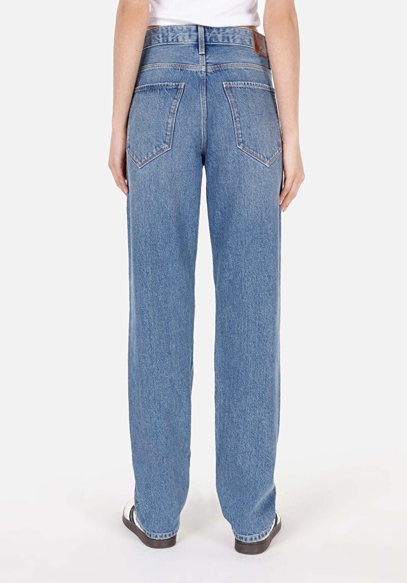 Imagine a Pantaloni De Dama Albastru Straight Fit Cl1071684