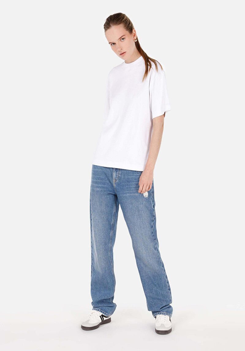 Imagine a Pantaloni De Dama Albastru Straight Fit Cl1071684