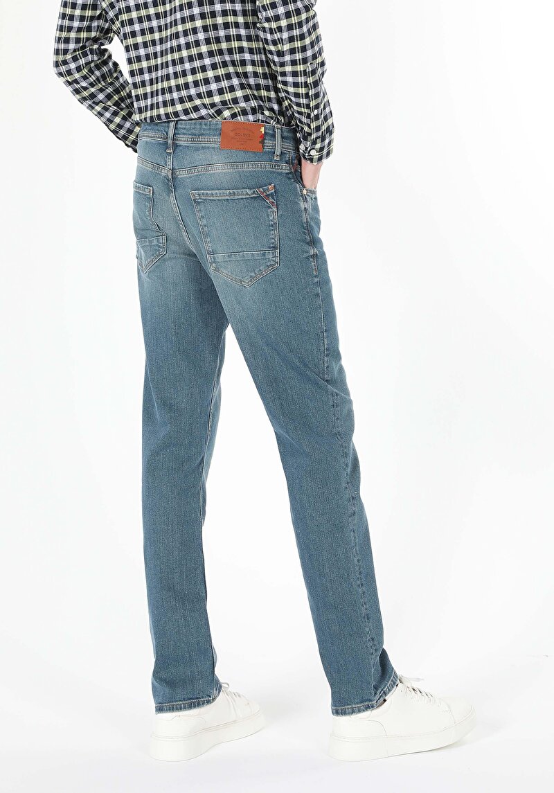 Afișați detalii pentru Pantaloni De Barbati Albastru Regular Fit 045 David Cl1060492