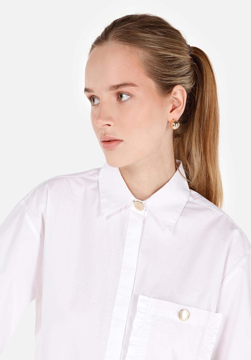 Afișați detalii pentru Camasa Cu Maneca Lunga De Dama Alb Relax Fit  Cl1070866