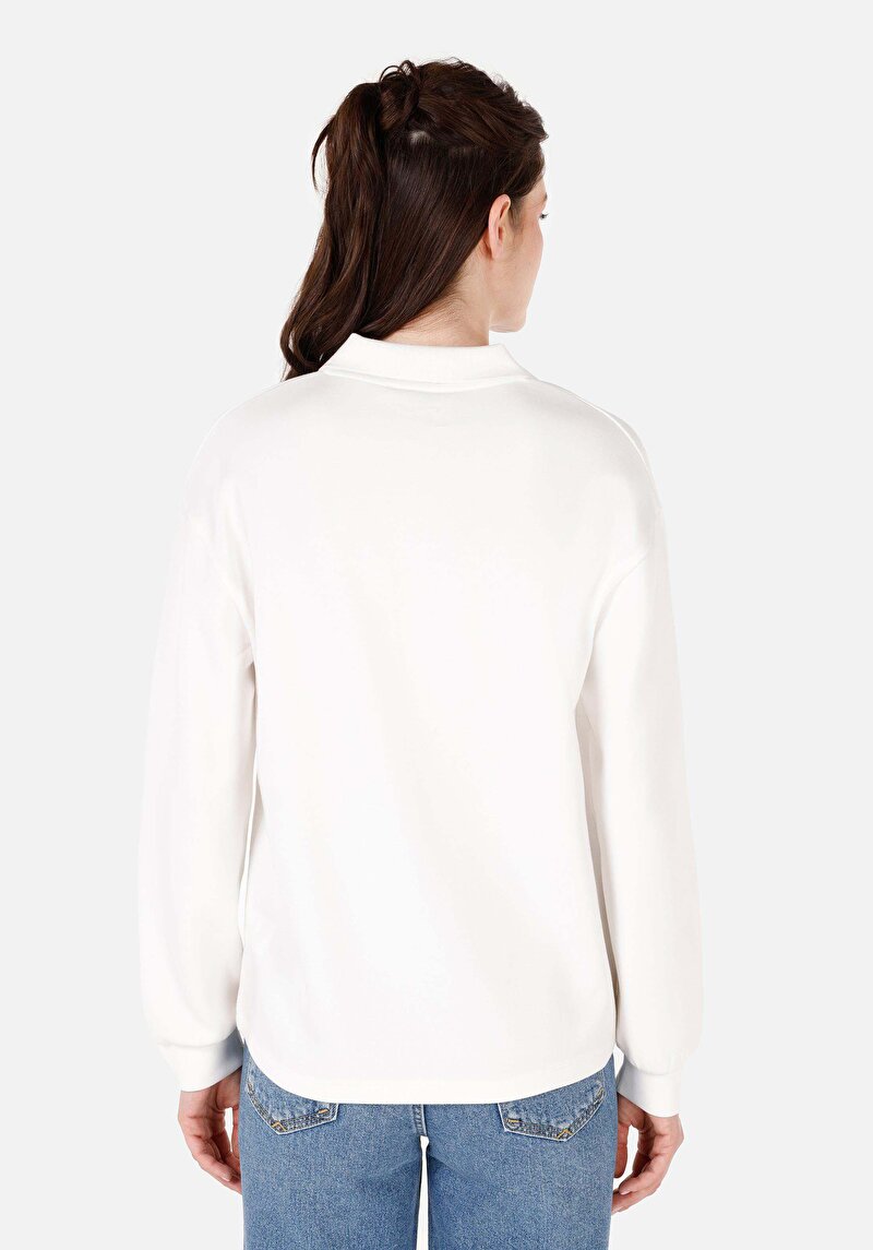 Afișați detalii pentru Tricou Cu Maneca Lunga De Dama Alb Regular Fit  Cl1070867