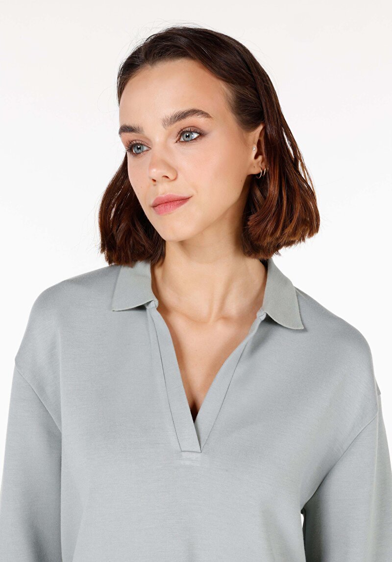 Afișați detalii pentru Tricou Cu Maneca Lunga De Dama Verde Regular Fit  Cl1070867