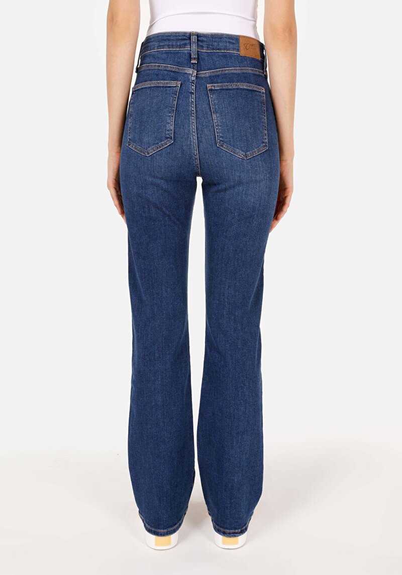 Imagine a Pantaloni De Dama Albastru Regular Fit 791 Monica Cl1070942