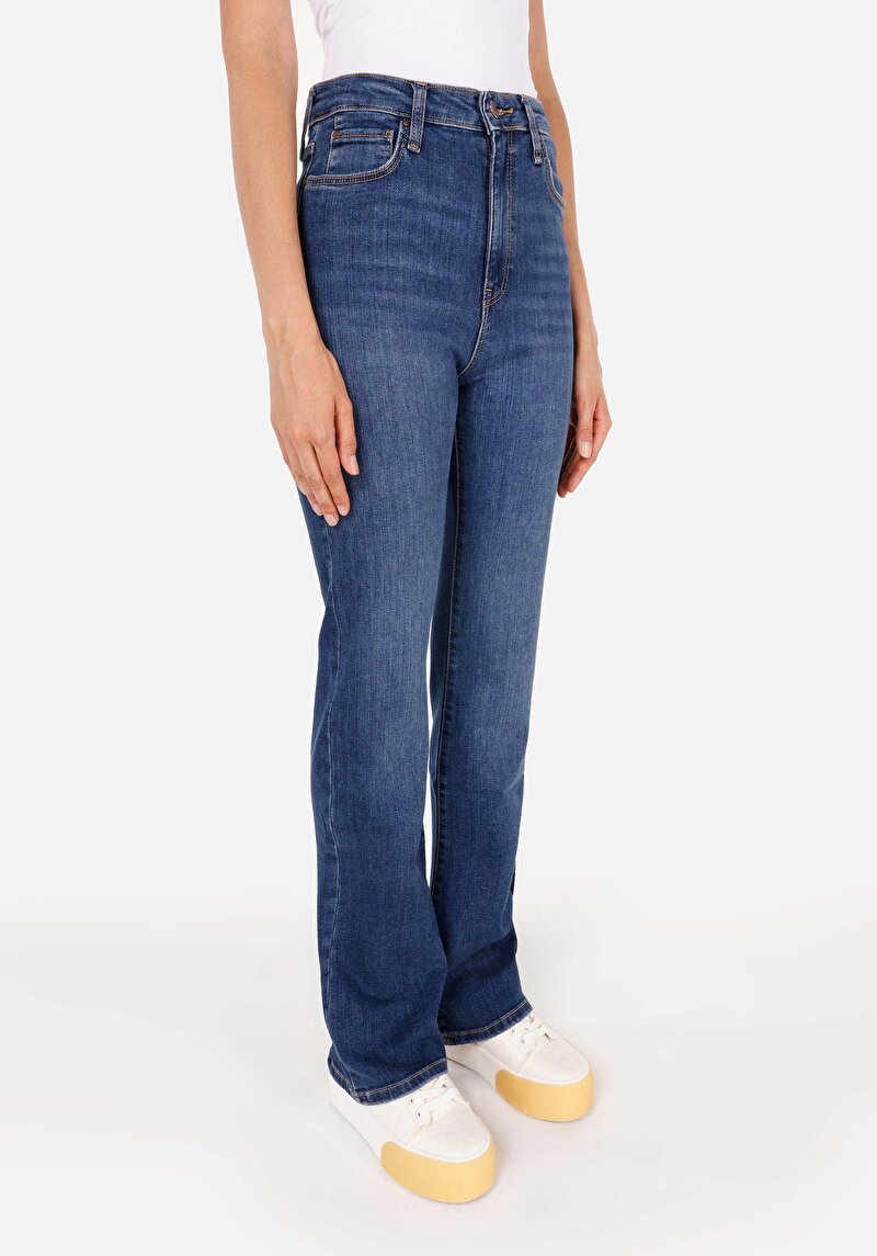 Imagine a Pantaloni De Dama Albastru Regular Fit 791 Monica Cl1070942