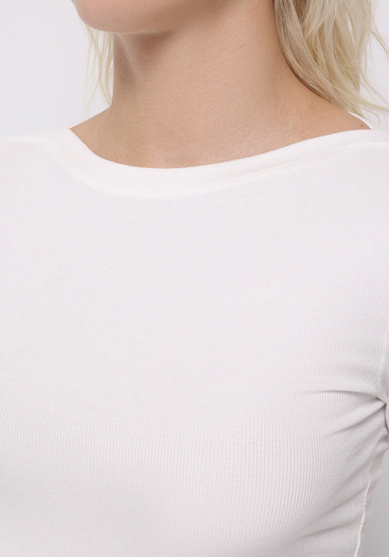 Imagine a Tricou Cu Maneca Lunga De Dama Alb Slim Fit Cl1070957