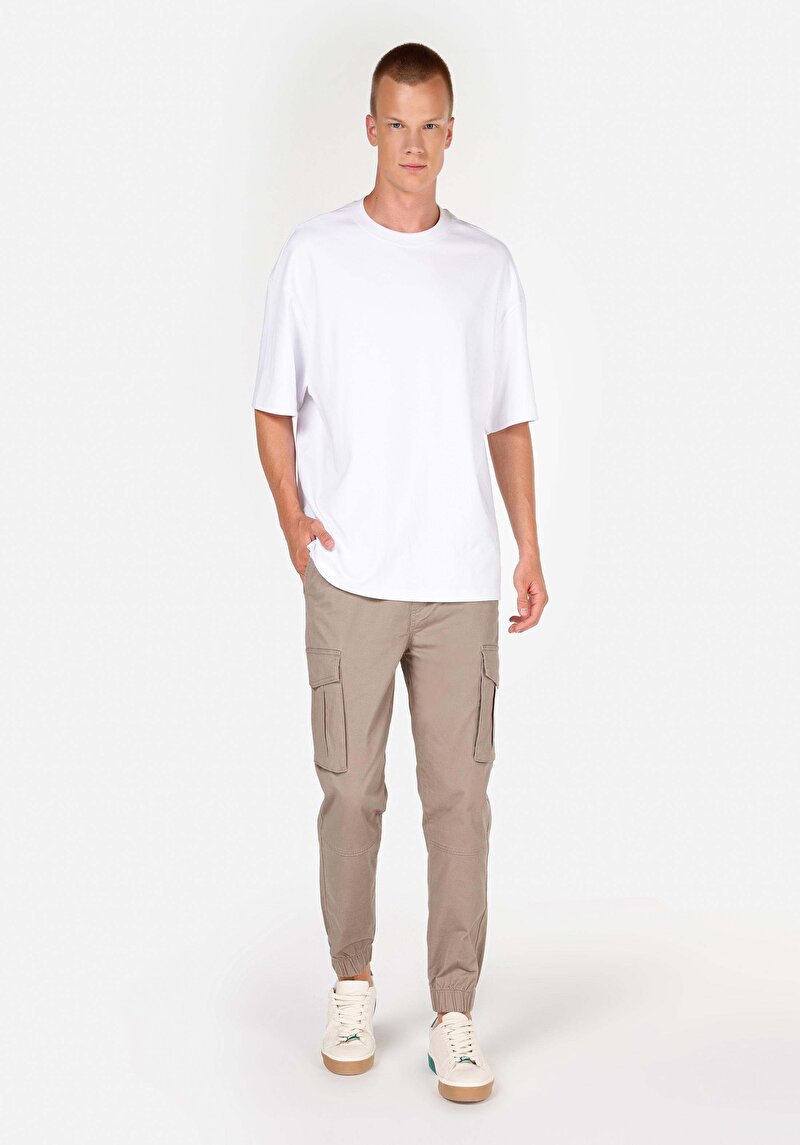 Imagine a Pantaloni De Barbati Bej Slim Fit  Cl1072366