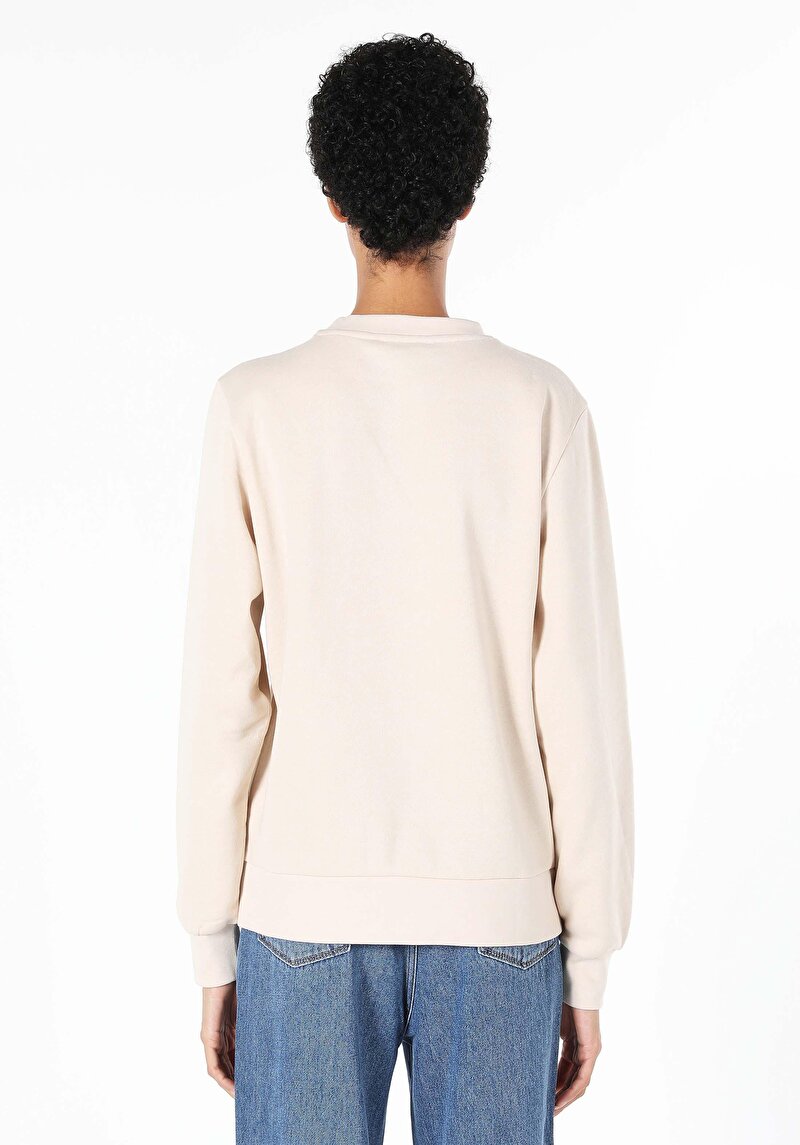 Imagine a Tricou Cu Maneca Lunga De Dama Bej Cl1060972