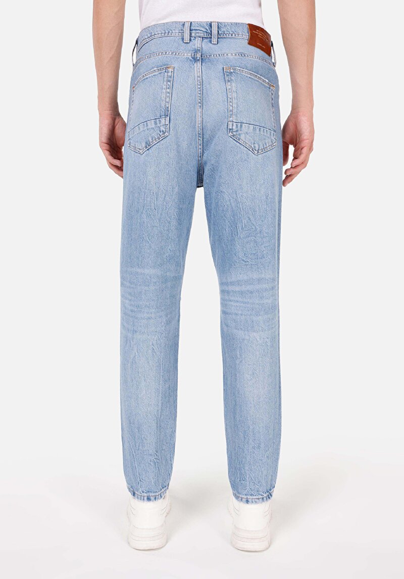 Afișați detalii pentru Blugi İndigo Pentru Bărbați Loose Tapered Fit