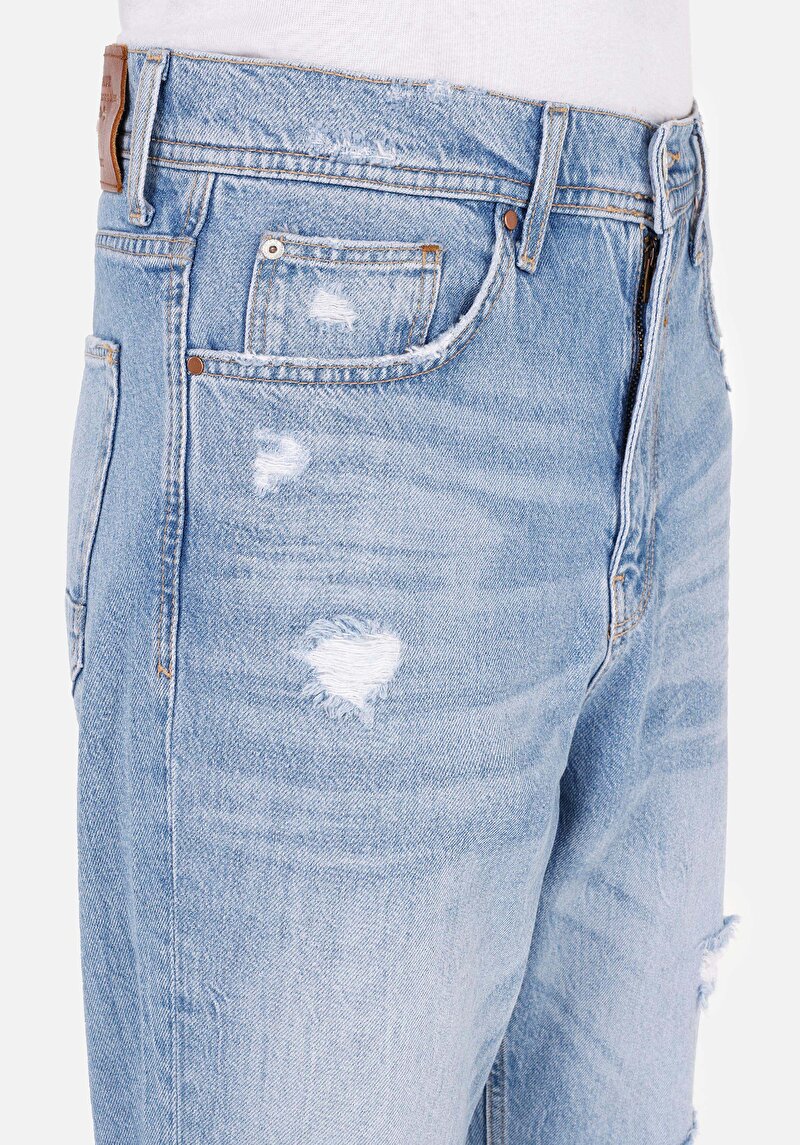 Afișați detalii pentru Blugi İndigo Pentru Bărbați Loose Tapered Fit