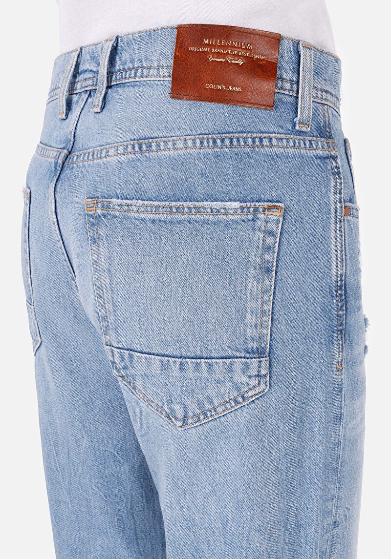 Afișați detalii pentru Blugi İndigo Pentru Bărbați Loose Tapered Fit