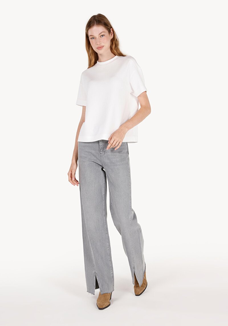 Afișați detalii pentru Blugi Gri Pentru Femei Regular Fit