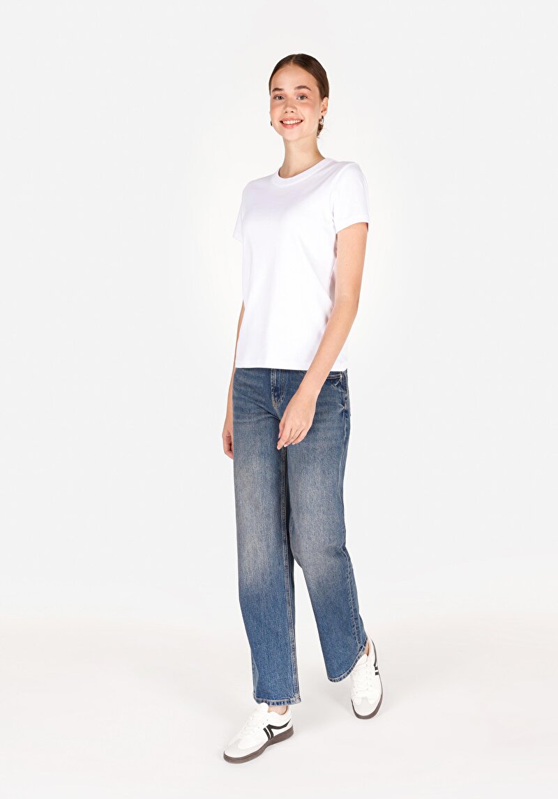 Afișați detalii pentru Pantaloni De Dama Albastru Straight Fit  Cl1072704