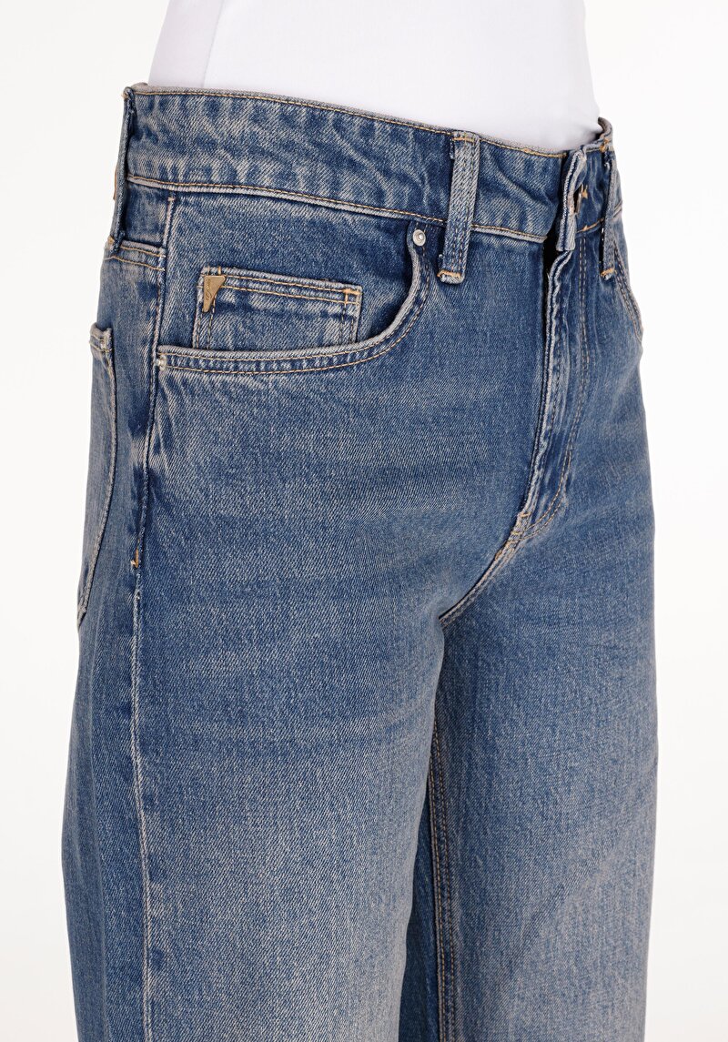 Afișați detalii pentru Pantaloni De Dama Albastru Straight Fit  Cl1072704