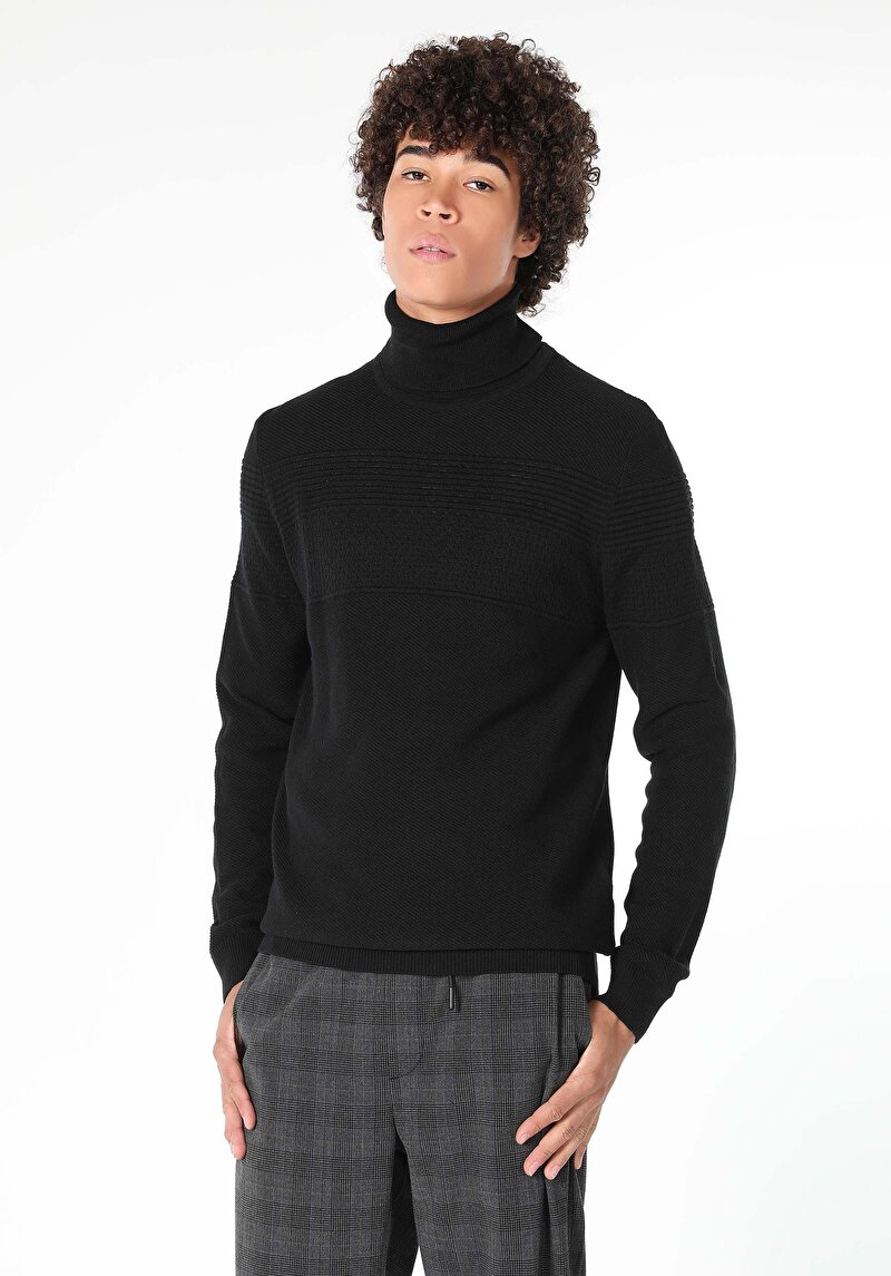 Afișați detalii pentru Pulover De Barbati Negru Slim Fit  Cl1061121