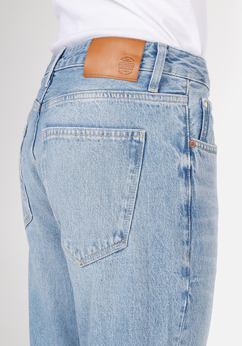 Afișați detalii pentru Regular Fit Talie Medie Picior Drept Blugi Indigo Pentru Bărbați