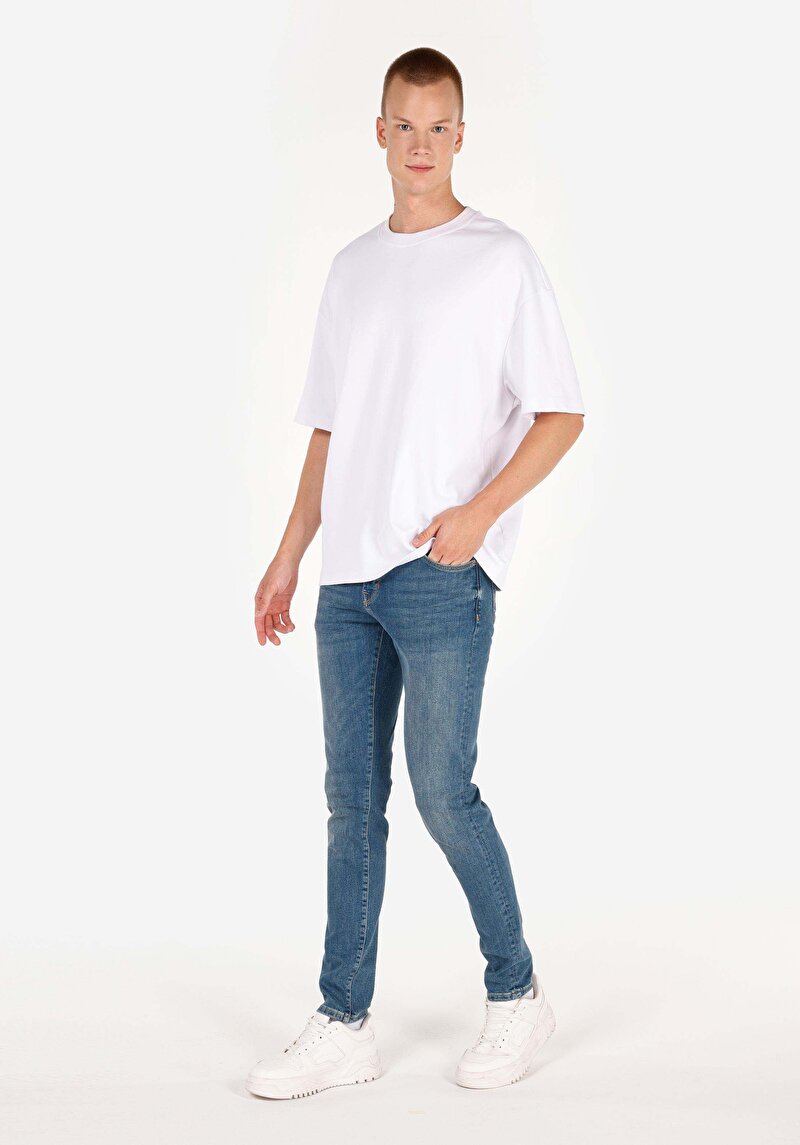 Afișați detalii pentru Pantaloni De Barbati Albastru Slim Fit 041 Danny Cl1072792