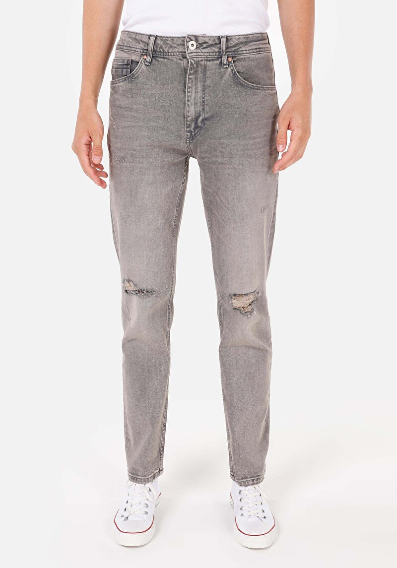 Afișați detalii pentru Blugi Gri Pentru Bărbați Slim Straight