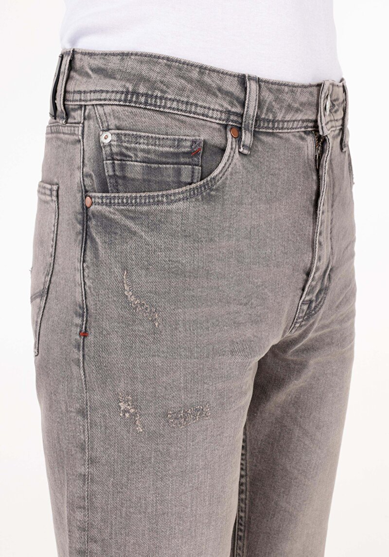 Afișați detalii pentru Blugi Gri Pentru Bărbați Slim Straight