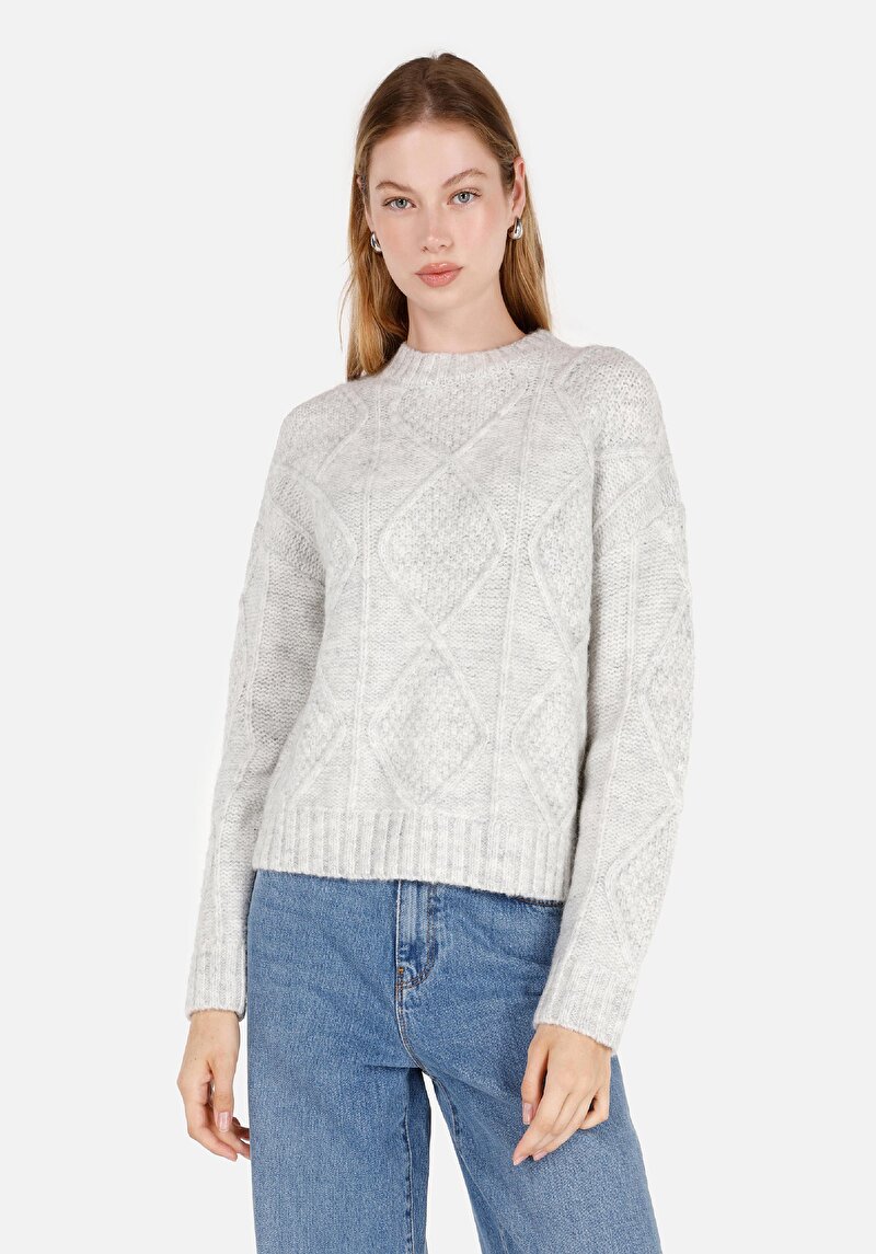 Imagine a Pulover De Dama Gri Regular Fit  Cl1071120