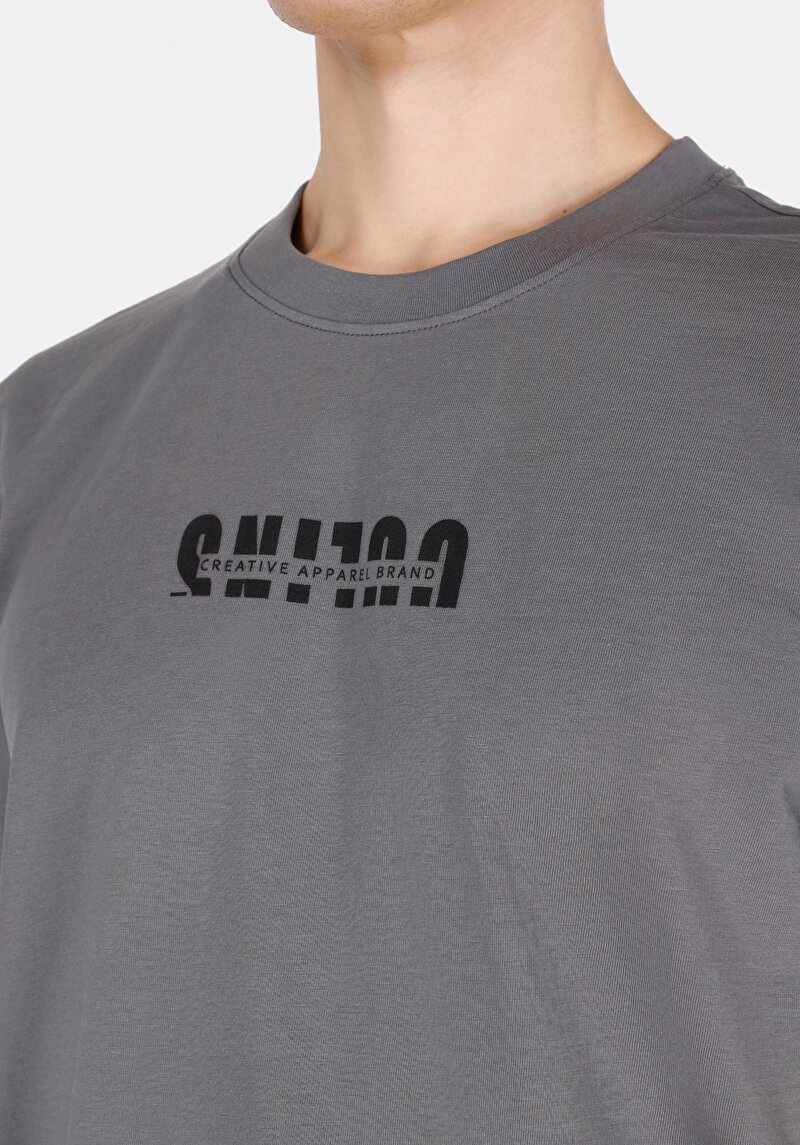 Imagine a Tricou Cu Maneca Scurta De Barbati Antracit Comfort Fit Cl1074514