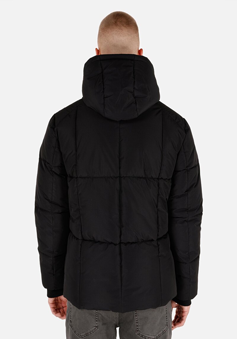 Afișați detalii pentru Palton Negru Pentru Bărbați Slim Fit