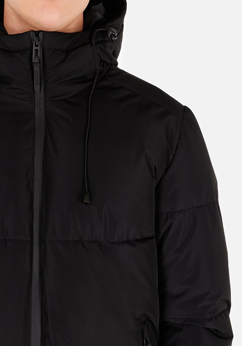 Afișați detalii pentru Palton Negru Pentru Bărbați Slim Fit