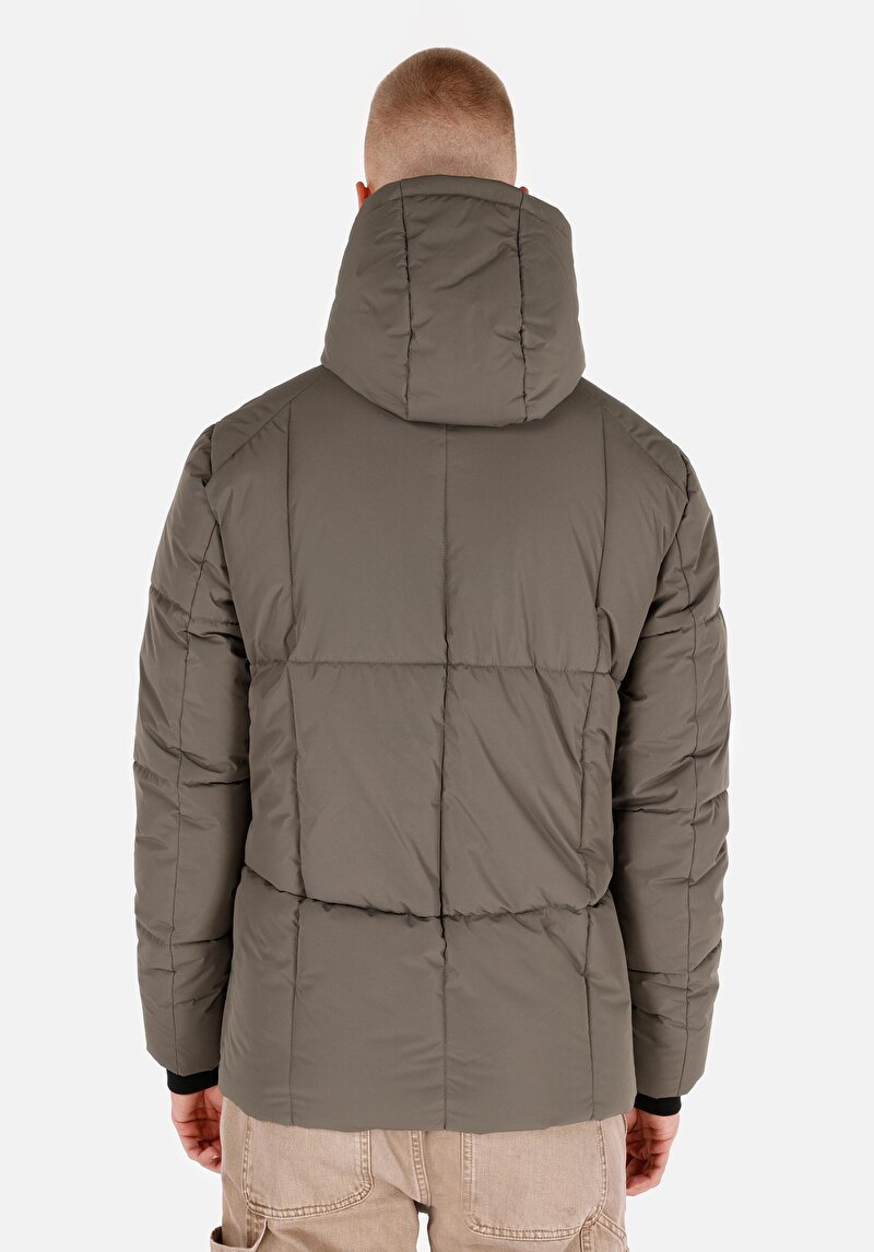 Imagine a Palton Verde Pentru Bărbați Slim Fit