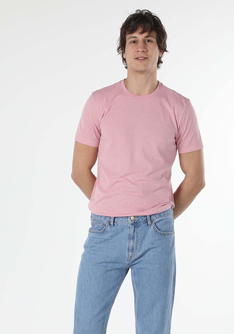 Imagine a Tricou Cu Maneca Scurta De Barbati Roz Classic Fit  Cltkttshm0022575