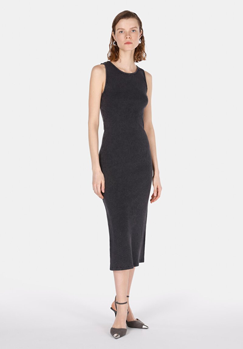 Imagine a Rochie Fără Mâneci Antracit Pentru Femei Slim Fit