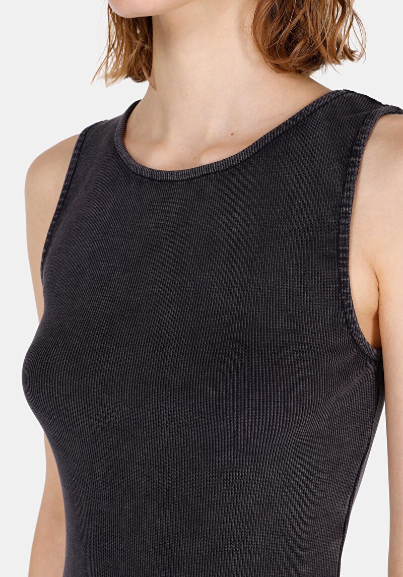 Imagine a Rochie Fără Mâneci Antracit Pentru Femei Slim Fit