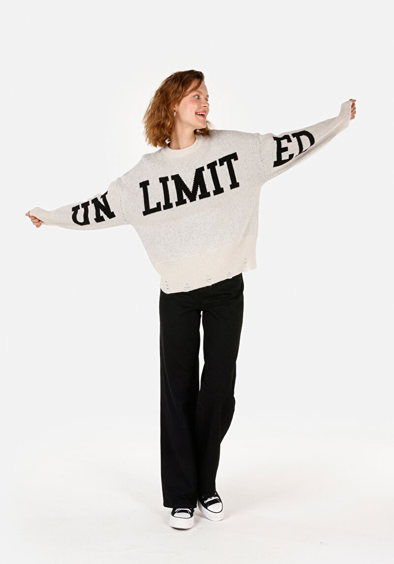 Imagine a Pulover De Dama Ecru Comfort Fit Cl1071144