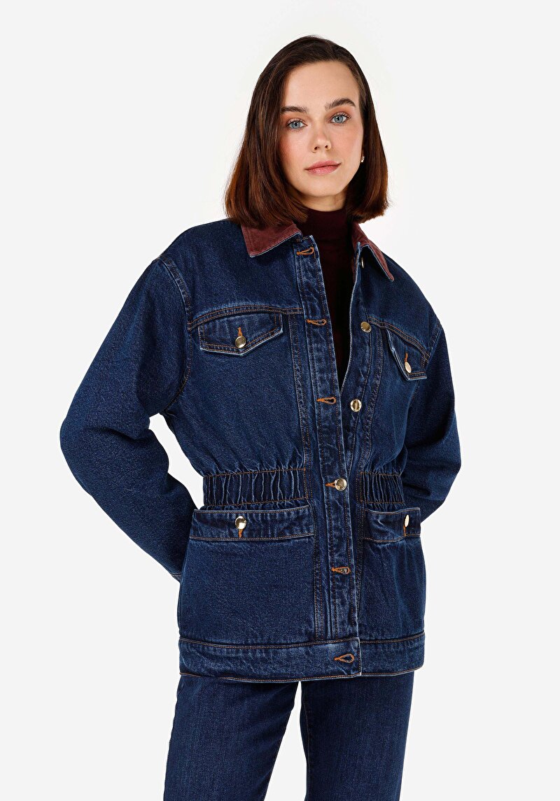 Imagine a Jachetă Slim Fit Albastru Închis Pentru Femei