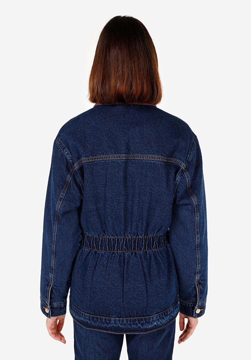 Afișați detalii pentru Jachetă Slim Fit Albastru Închis Pentru Femei