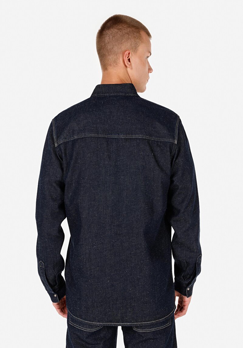 Afișați detalii pentru Regular Fit Classic Collar Cămașă Albastră Cu Mânecă Lungă Pentru Bărbați