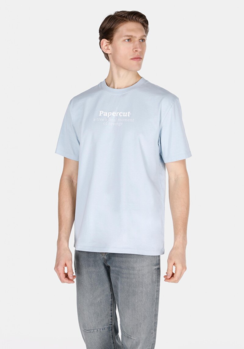 Imagine a Tricou Cu Maneca Scurta De Barbati Albastru Comfort Fit  Cl1074402