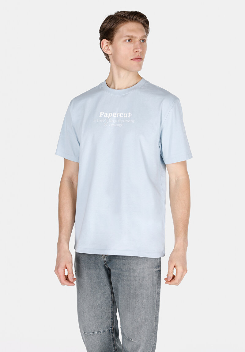 Imagine a Tricou Cu Maneca Scurta De Barbati Albastru Comfort Fit Cl1074402